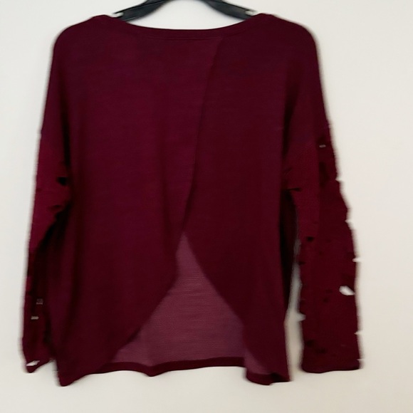 American Eagle Outfitters Top Womens‎ Medium Lace Cutout Long Sleeve Open Back - Picture 6 of 9